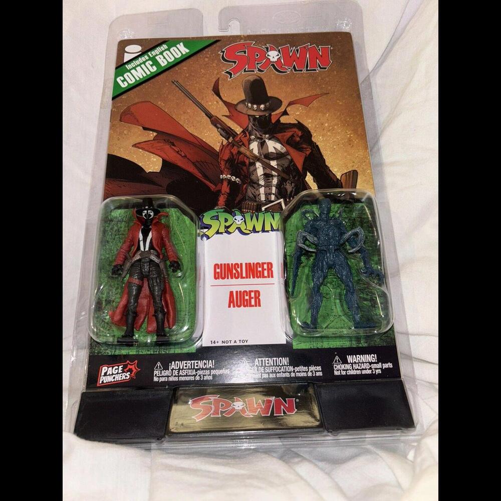McFarlane Page Punchers 3" Figure 2 Pack with Comic Book Gunslinger Spawn Auger!